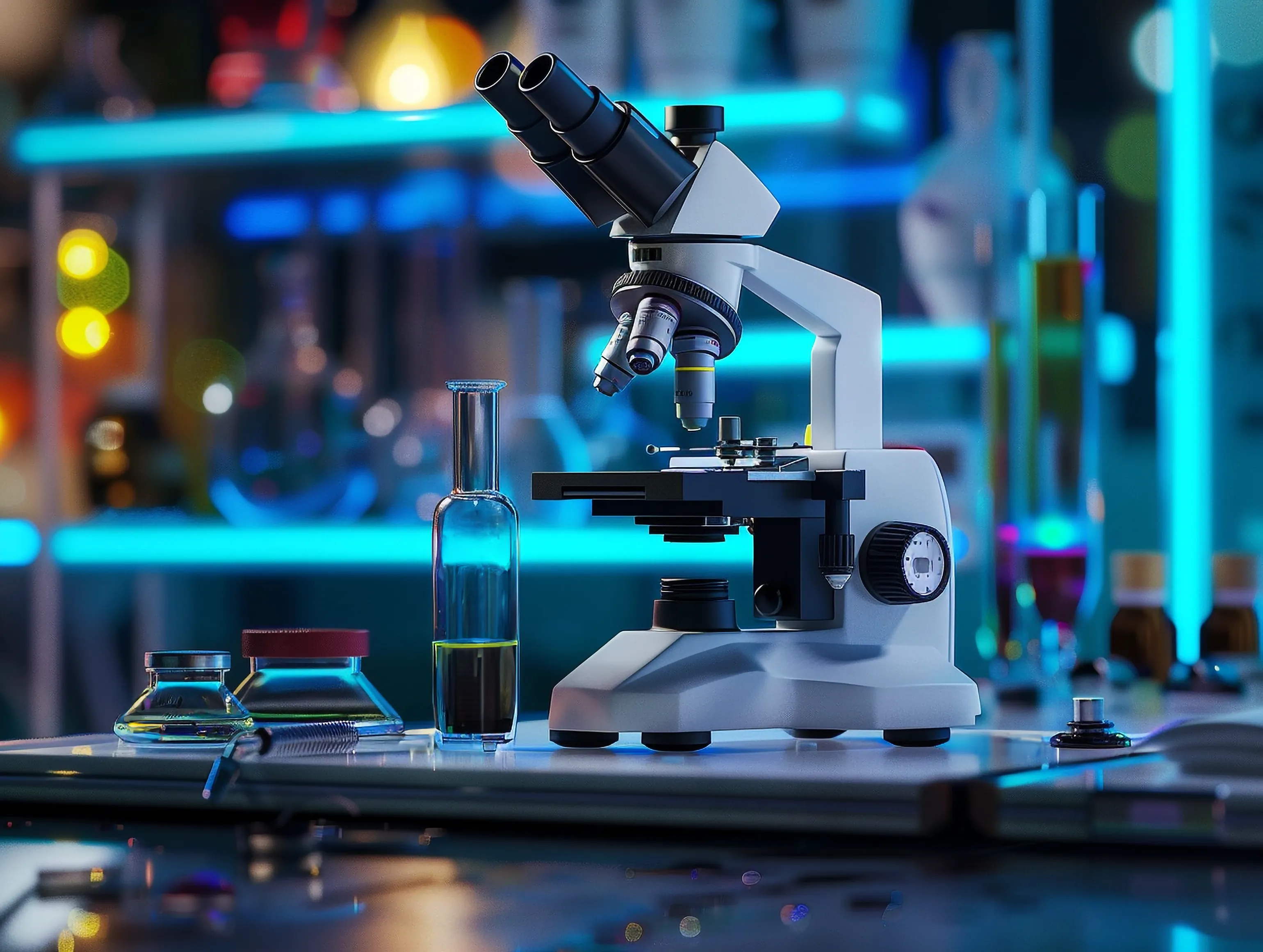 Microscope in a modern pathology laboratory