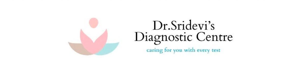 Dr. Sridevi's Diagnostic Centre logo with the tagline caring for you with every test